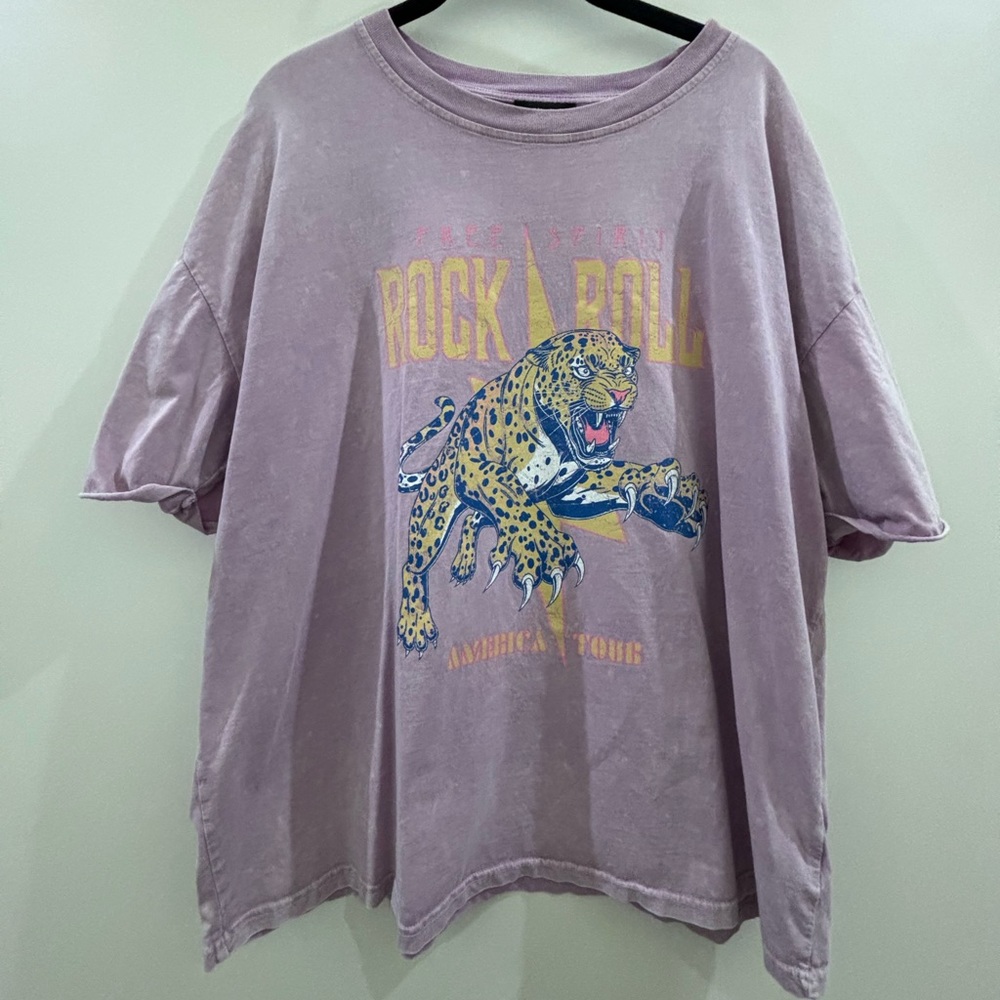 Purple rock n roll shirt from Altar’d State. Size: L.